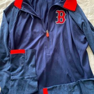 S Womens Boston Red Sox 1/4 Zip Pullover Dry Fit